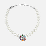 925 Sterling Silver Moissanite Sunflower Pearl Bracelet