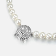 925 Sterling Silver Moissanite Emoji Pearl Bracelet