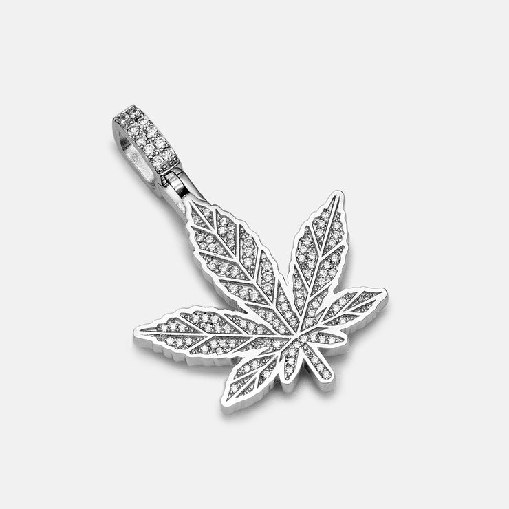 Made To Orde S925 Moissanite Cannabis Leaf Pendant