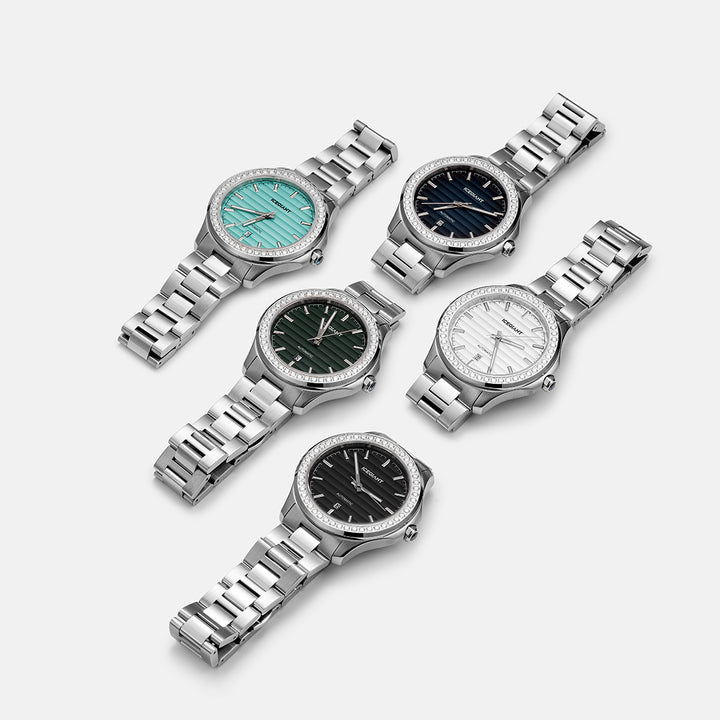 $159 Stainless Iced Moissanite Watch With Black Dial