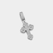 S925 Moissanite Flower Bud Cross Pendant