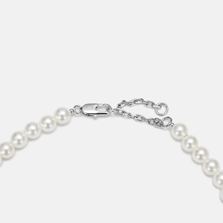 S925 Moissanite Double Sided Smiley & Sad Face Pearl Chain