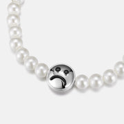 S925 Moissanite Double Sided Smiley & Sad Face Pearl Bracelet