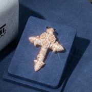 Custom Rose Cross Pendant
