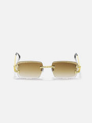 Moissanite Classic C Sunglasses In Yellow Gold