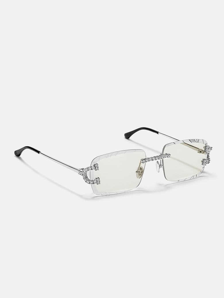 Moissanite Classic C Sunglasses In White Gold