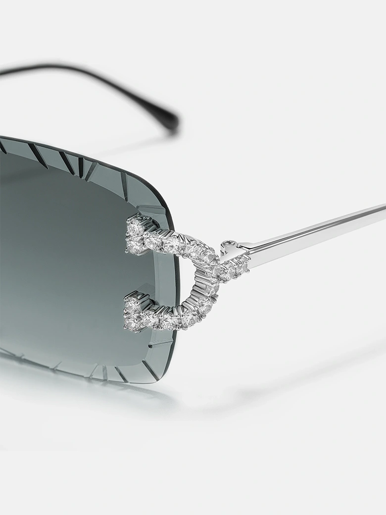 Moissanite Classic C Sunglasses In White Gold
