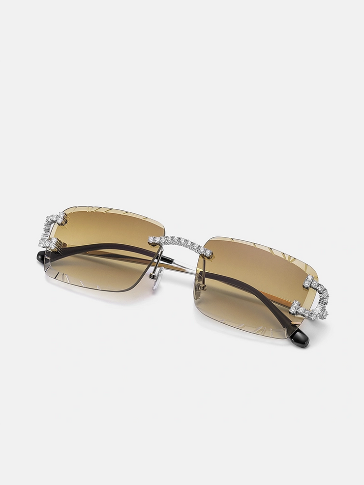 Moissanite Classic C Sunglasses In White Gold