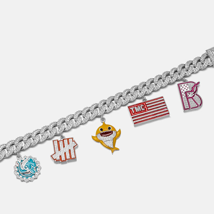 Custom Moissanite Enamel Cuban Bracelet