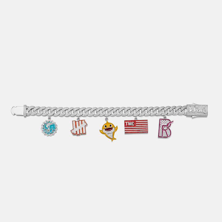 Custom Moissanite Enamel Cuban Bracelet