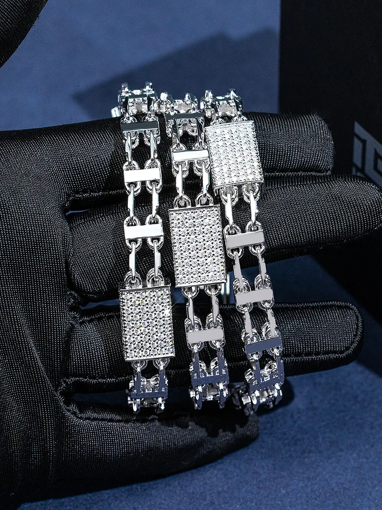 12mm Moissanite Italian Cage Style Chain