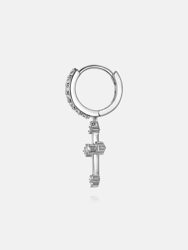 27mm Moissanite Cross Hoop Earrings