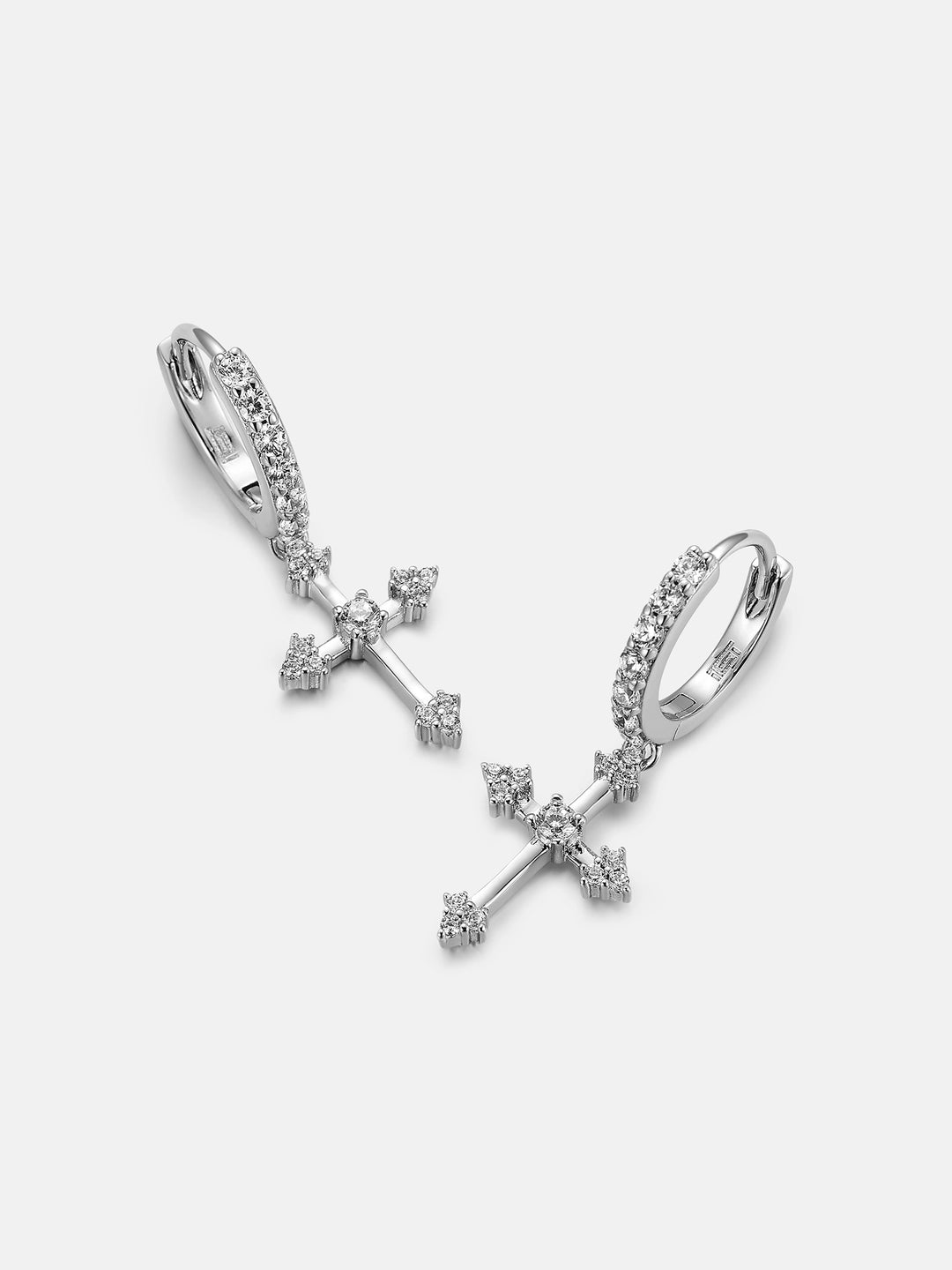 27mm Moissanite Cross Hoop Earrings