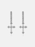 27mm Moissanite Cross Hoop Earrings
