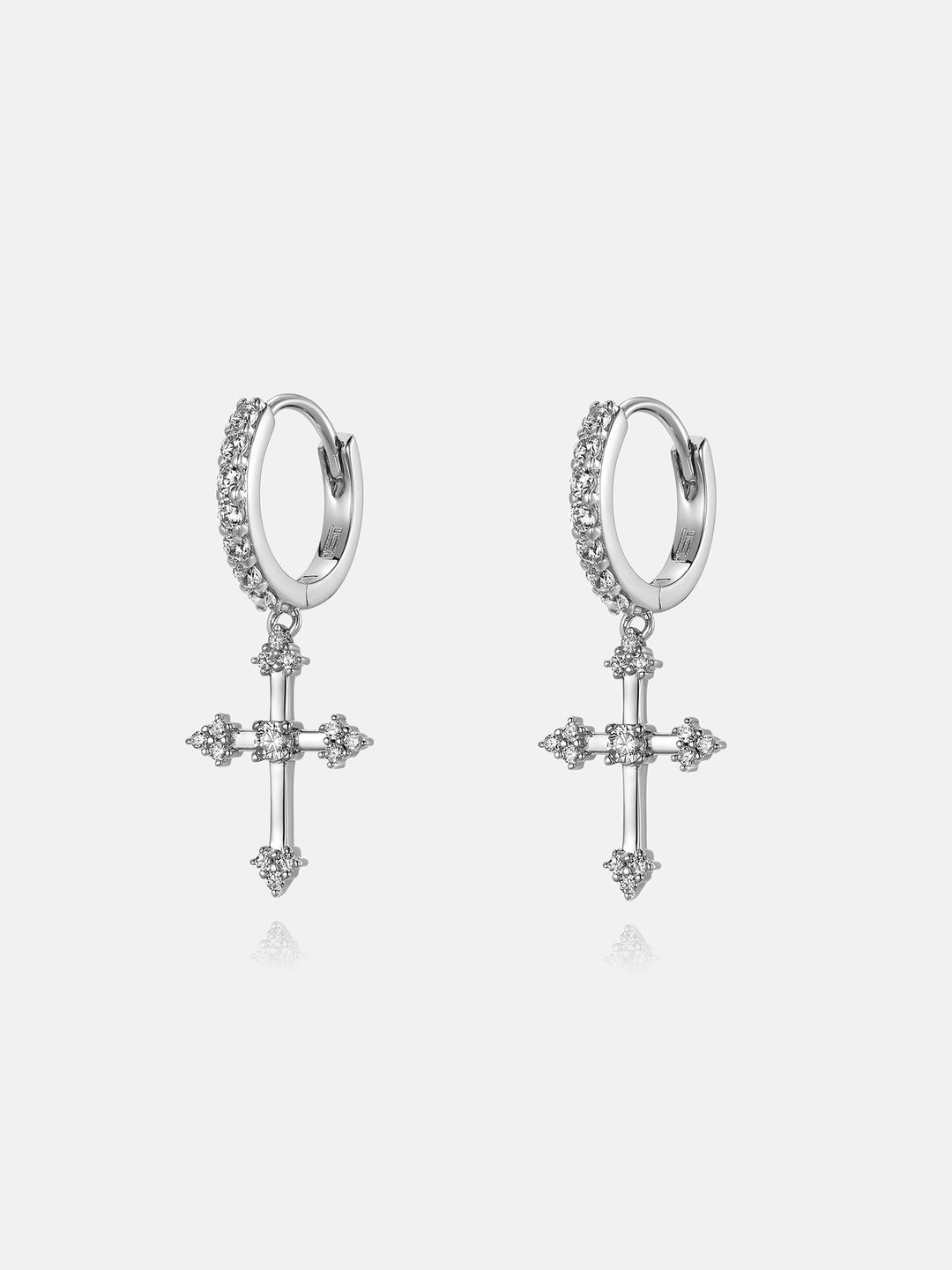 27mm Moissanite Cross Hoop Earrings
