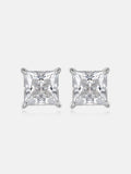 2CT Princess Cut Moissanite Stud Earrings