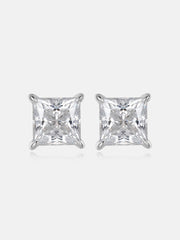 2CT Princess Cut Moissanite Stud Earrings