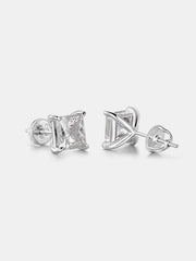 2CT Princess Cut Moissanite Stud Earrings