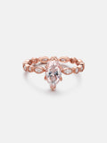 2CT Vintage Marquise Milgrain Moissanite Engagement Ring