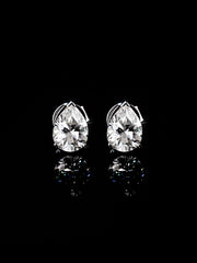 S925 Moissanite Pear Cut Stud Earrings - 2.4 Carat Total