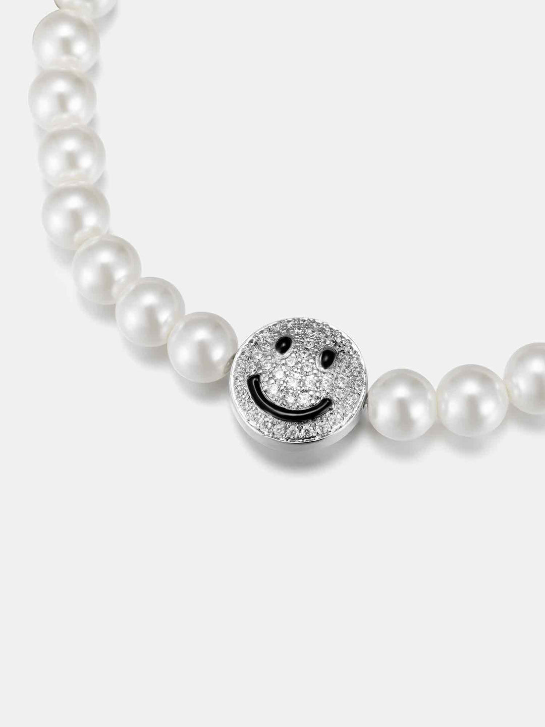 S925 Moissanite Double Sided Smiley & Sad Face Pearl Bracelet