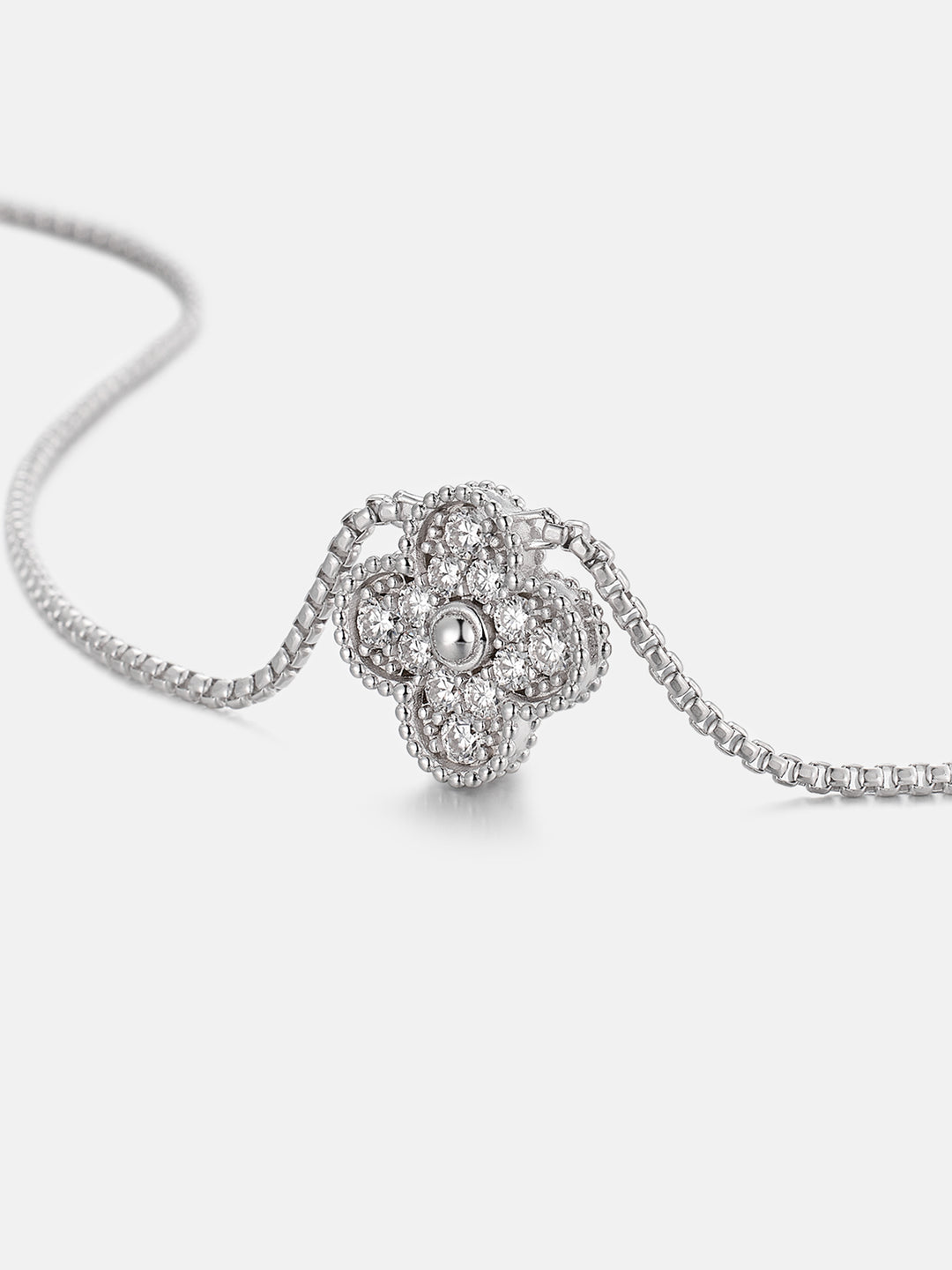Moissanite Four Leaf Clover Chain