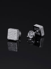 Pack White / Yellow Gold  Pave Square Earrings