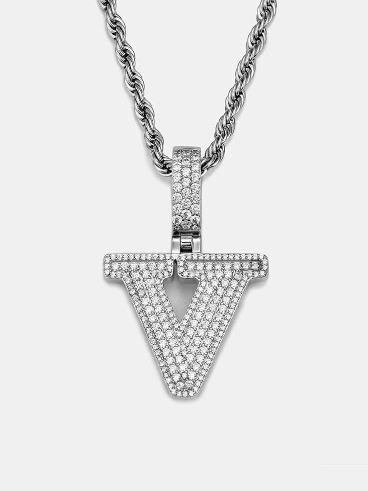 Custom Made V Moissanite Pendant