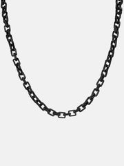 6.5mm S925 Moissanite Rolo Link Chain In Black Gold
