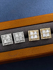 S925 Moissanite Square Earrings