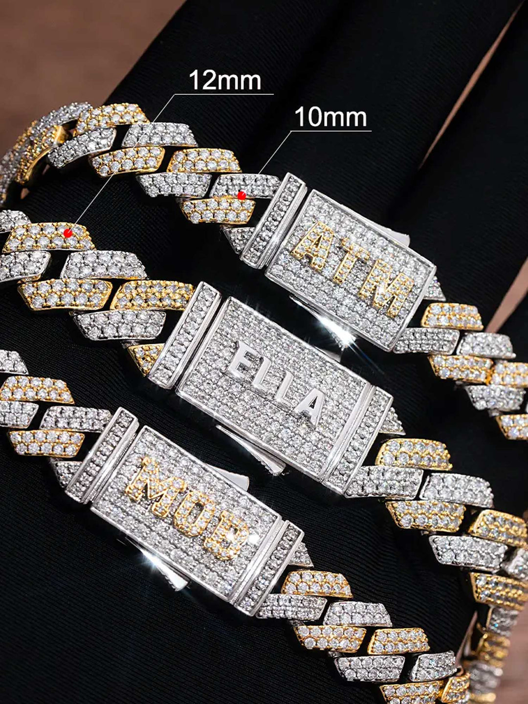 S925 Moissanite Prong Cuban Chain