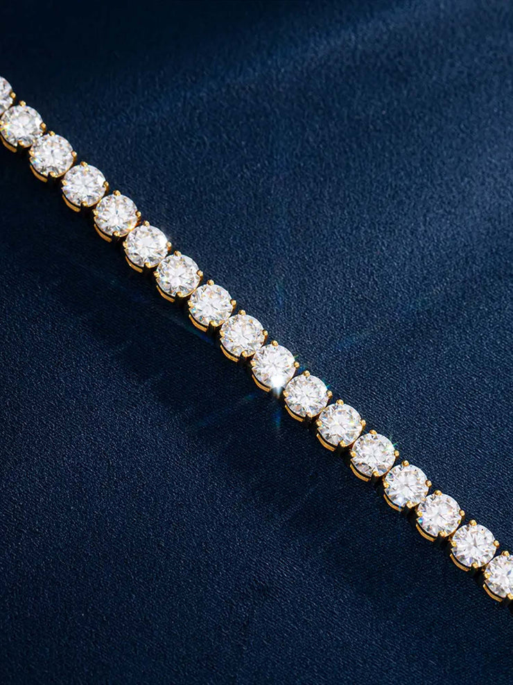 925 Sterling Silver Moissanite Tennis Chain