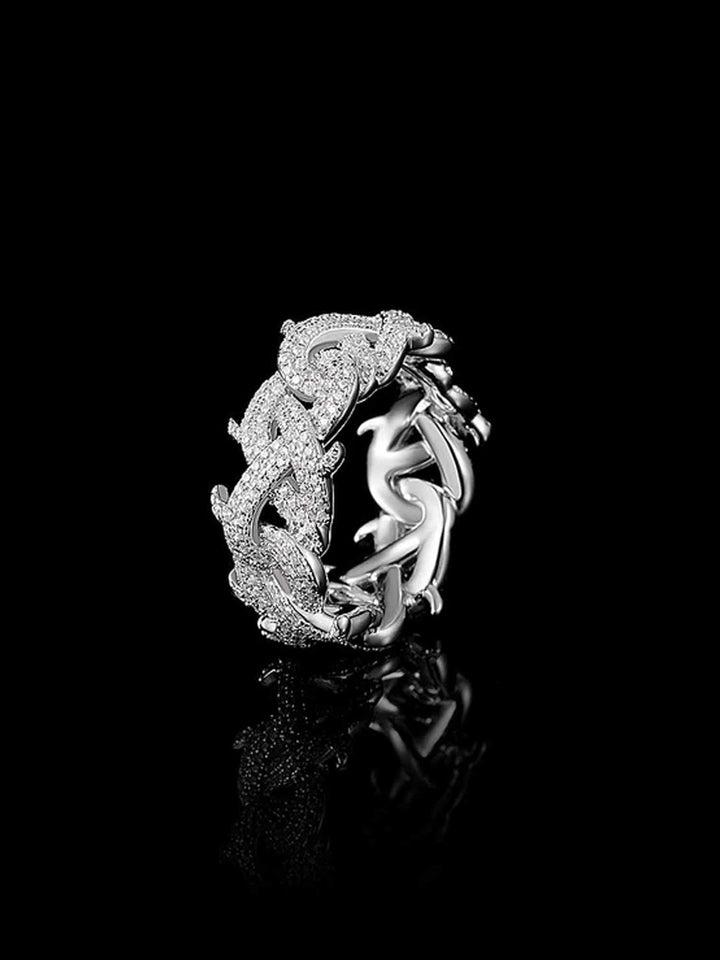 Solid Gold Diamond Crown of Thorns Ring - deposit