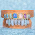 Pave Setting Multi-Colored Opal Diamond Grillz