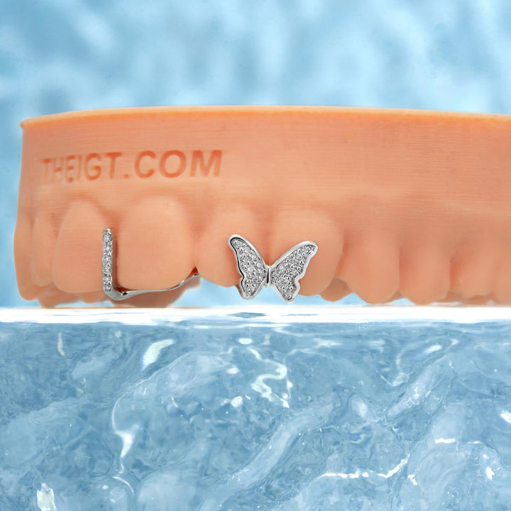 Custom Butterfly Grillz With One Bar