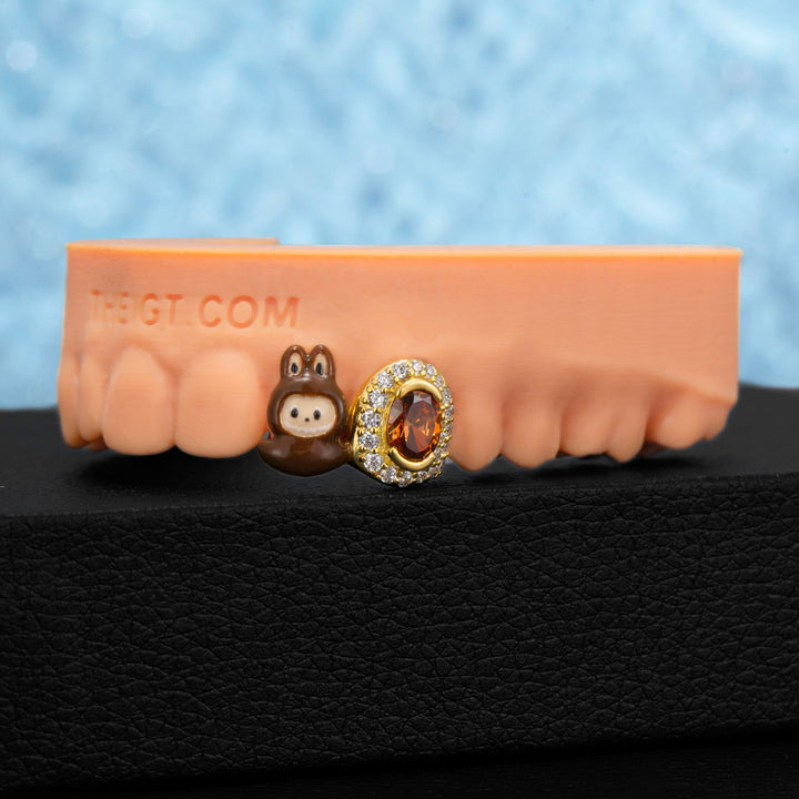 Top Double Cap Grillz With Cute Design