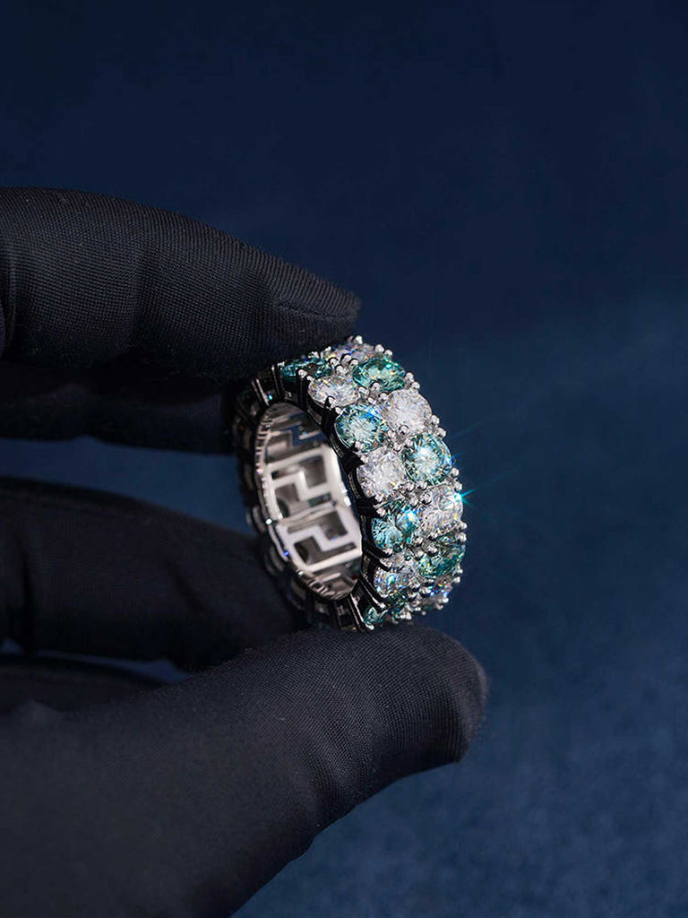 Blue & Two Row Eternity Ring