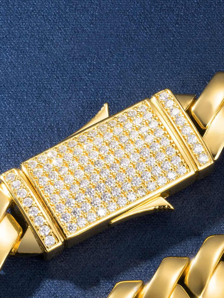 Made To Order 12mm Plain Prong Link Chain with Iced Clasp