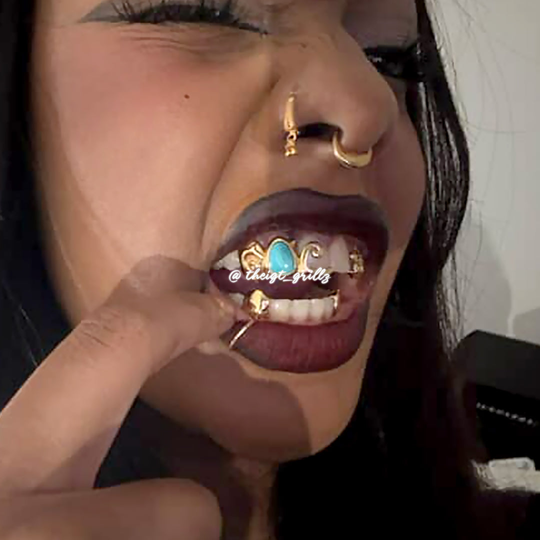 Sunset Hibiscus Fang Grillz