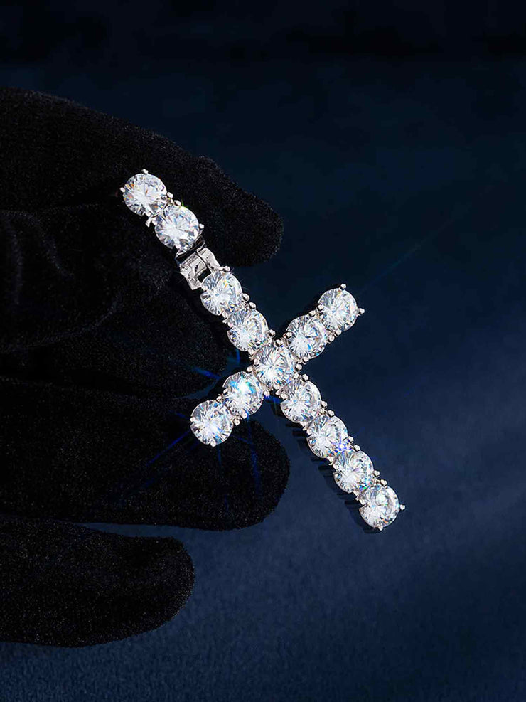 13CT S925 Moissanite Cross Pendant