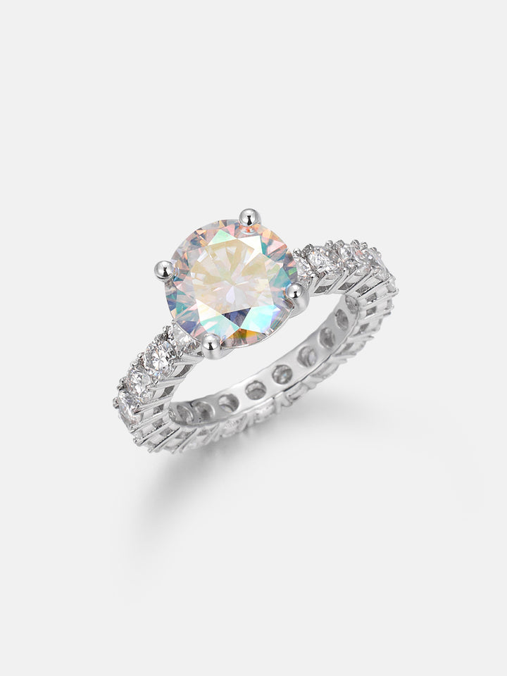 4CT Rainbow Moissanite Engagement Ring