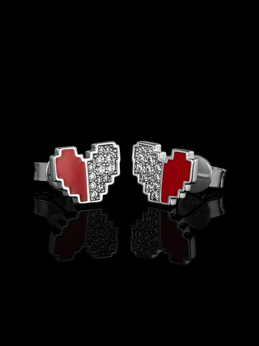 S925 Love Heart Stud Earrings