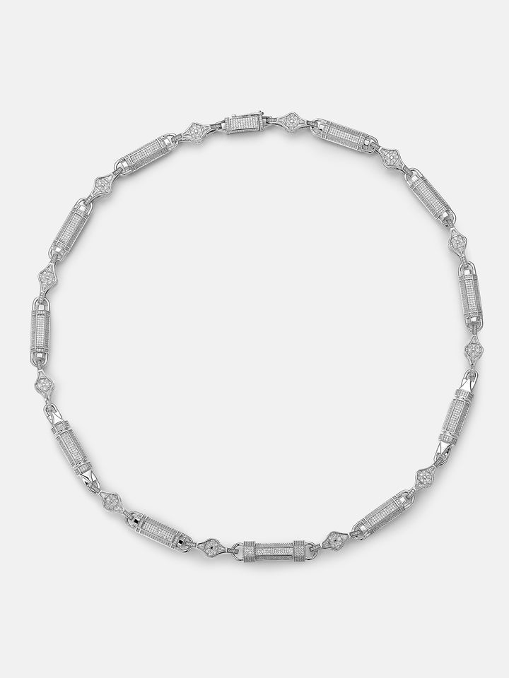 8.5MM Moissanite Hexagon Cylindrical Chain