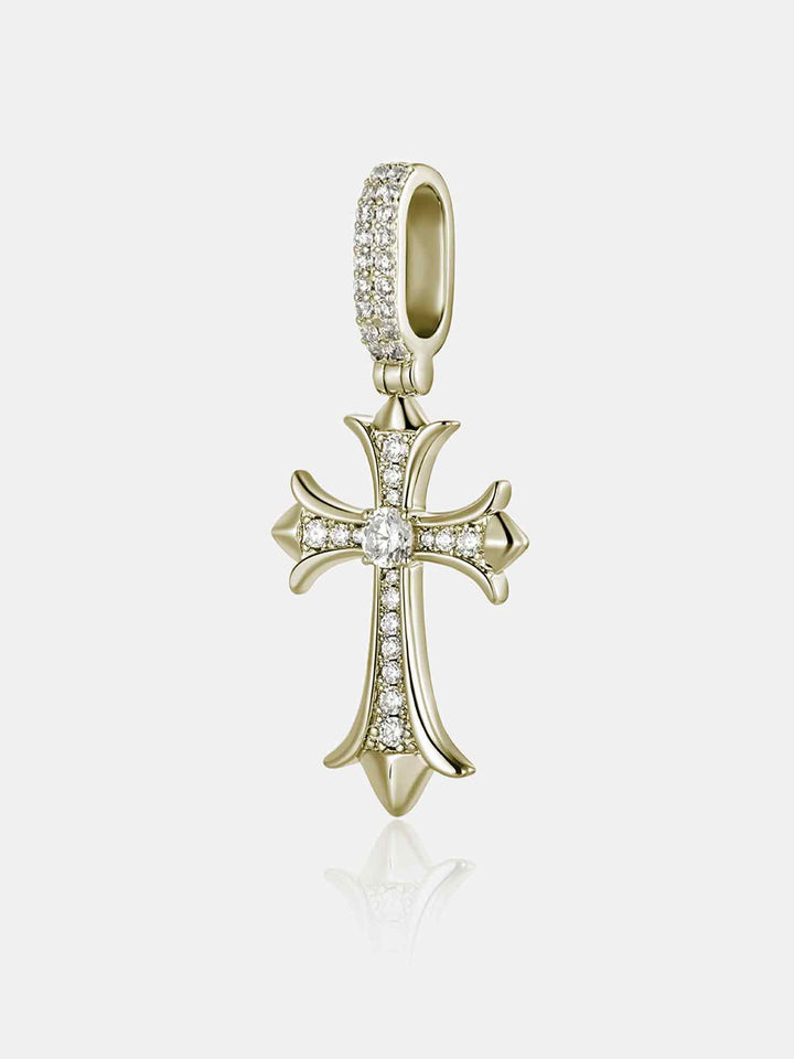 S925 Moissanite Catholic Cross Pendant