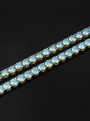 Rare Blue Moissanite Tennis Chain