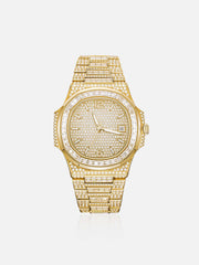 Iced Out Baguette Cut Moissanite Watch