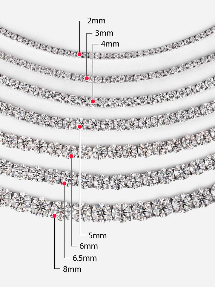 925 Sterling Silver Moissanite Tennis Bracelet