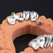 COLORFUL FLORAL ENAMEL FANG GRILLZ