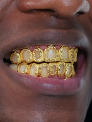 OPEN FACE DIAMOND CUT WITH DIAMOND DUST GRILLZ