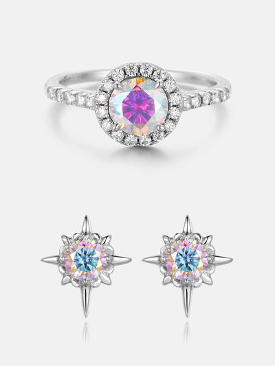 $99 Get Total Rainbow Moissanite Ring & Earrings